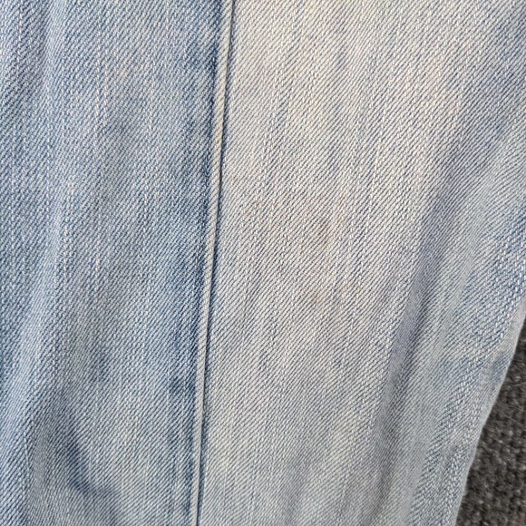 American Eagle Women's Vintage Hi-Rise Cropped Jeans Blue 10 Frayed Button Fly - Picture 6 of 15